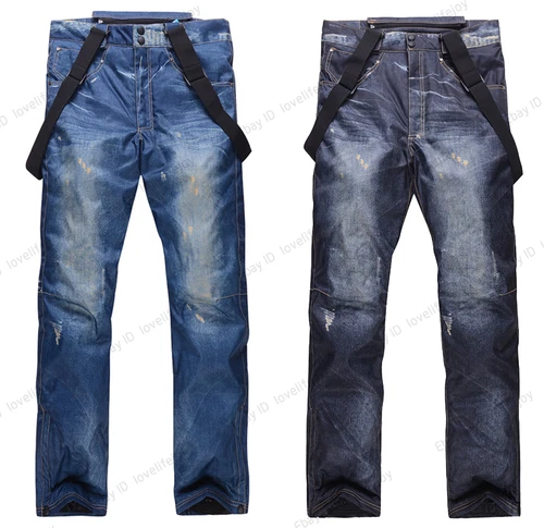 HEISS Winter Herren Denim wasserdichte Skihose Outdoor Snowboard winddichte Hose - Bild 4 von 9