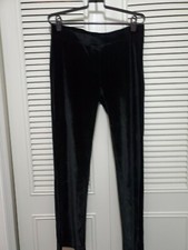 Betabrand Women's Black Velour Dress Pants Sz M Petite/ Hi Rise/Stretch/EUC