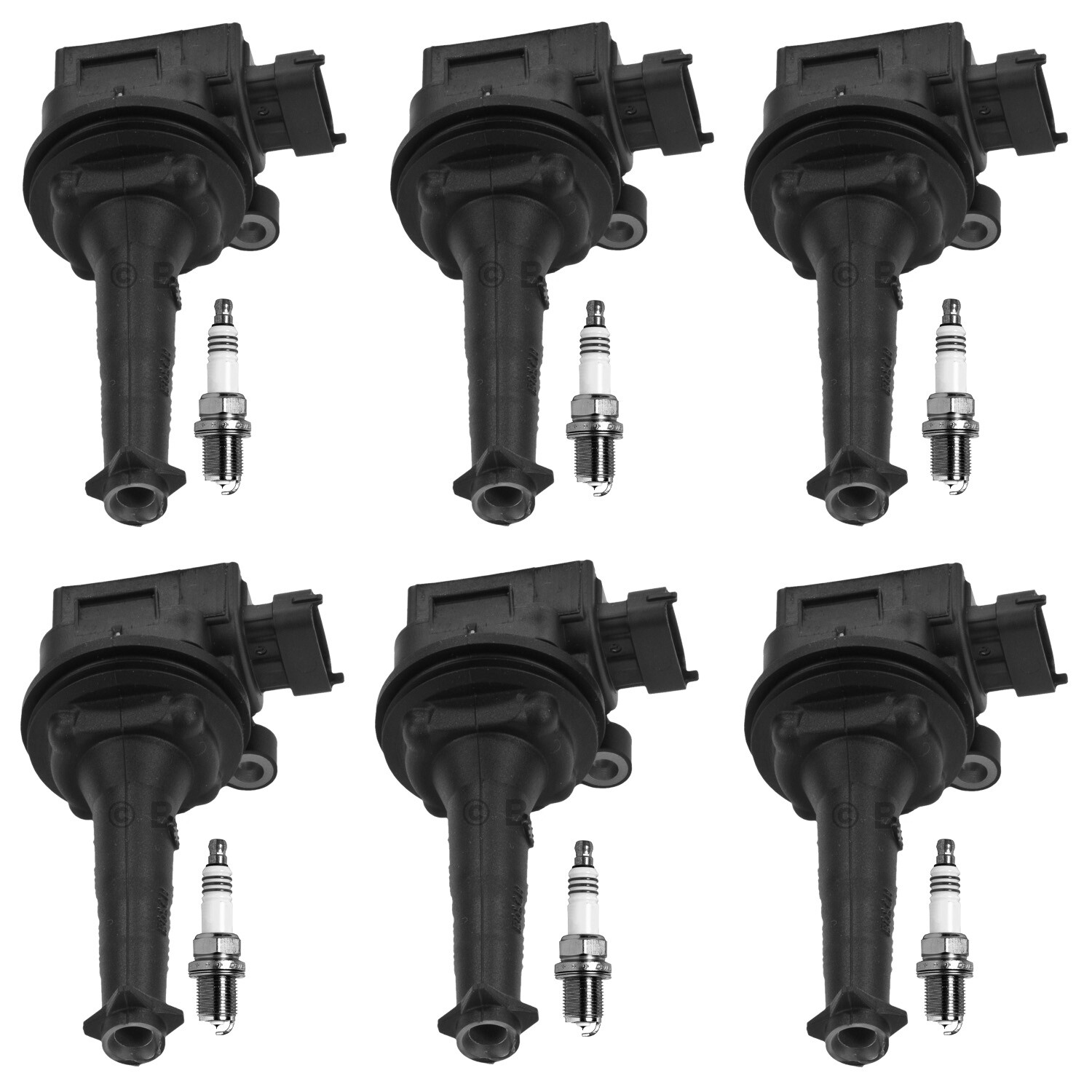 Bosch 6 Ignition Coil Denso 6 Iridium Power Spark Plug Kit For XJ6 S80 XC90 L6