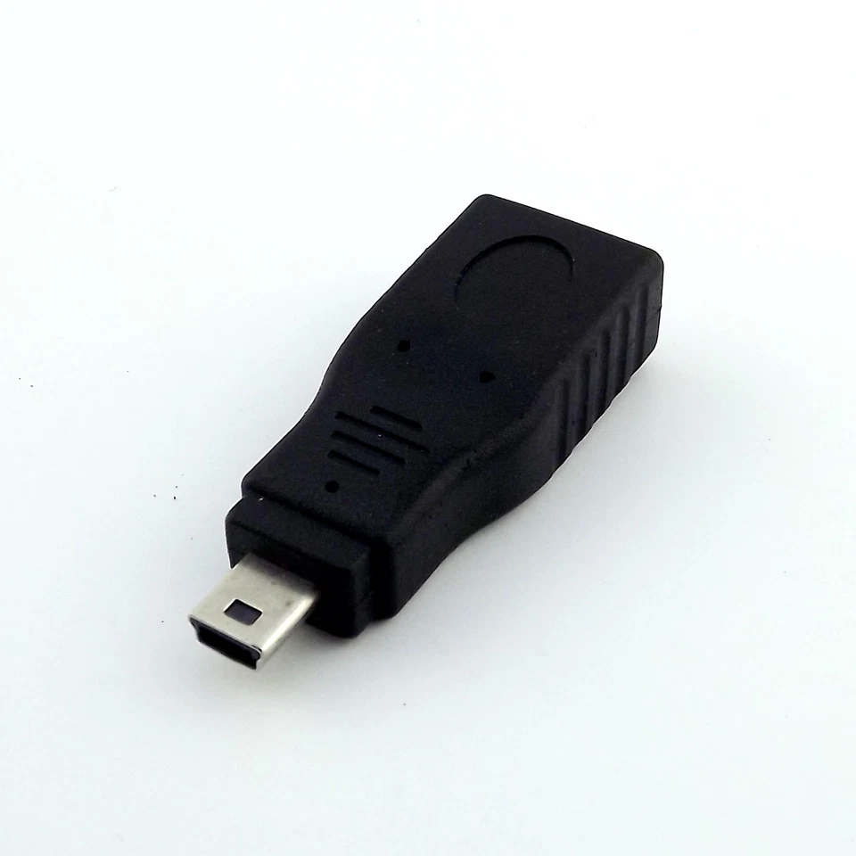 10pcs Black USB 2.0 A Female to Mini USB B 5 Pin Plug Male OTG Converter Adapter - Image 3 of 4