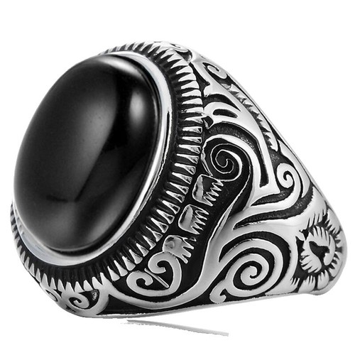 Tom Wood Polished Onyx Silver Peaky Ring 36945 | eBay