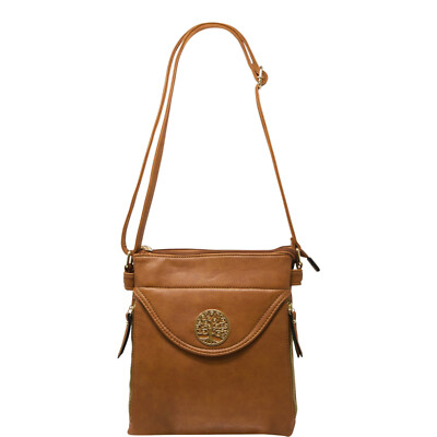 バッグ meee Ladies Side Zipped Pocket Crossbody Bag 6042 Women Tree