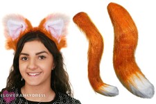 FOX EARS AND TAIL SET SCHOOL BOOK WEEK FANCY DRESS COSTUME ACCESSORY KIT