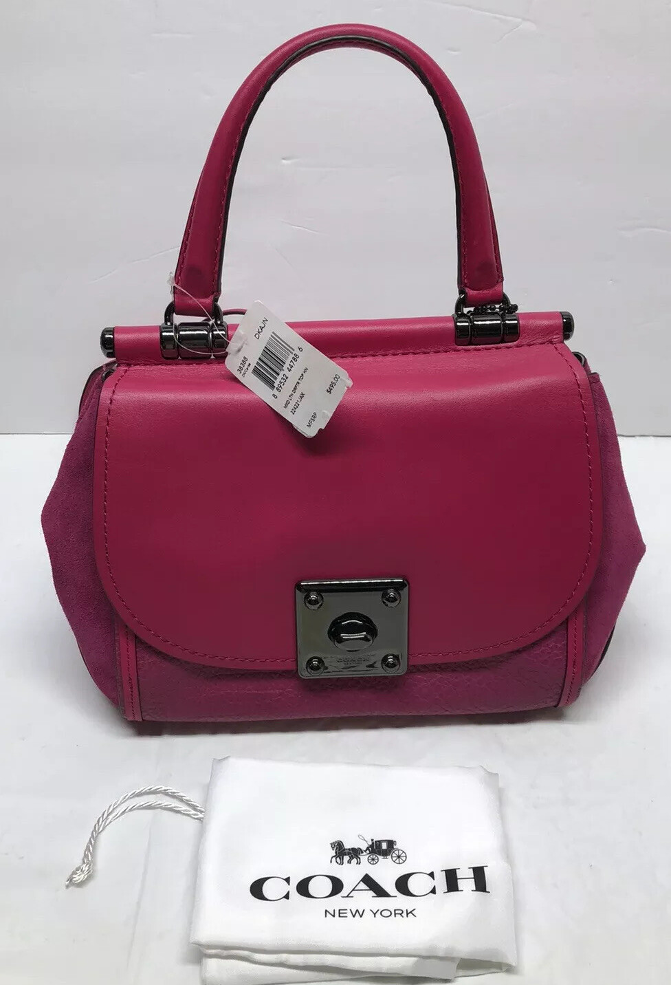 New with tag  COACH #38388 mixed leather Drifter DK/Cerise $495