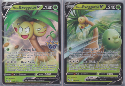 alolan exeggutor v pokemon card Alolan Exeggutor V 005/078 & SWSH225 2 Card Set Ultra Rare Pokemon TCG