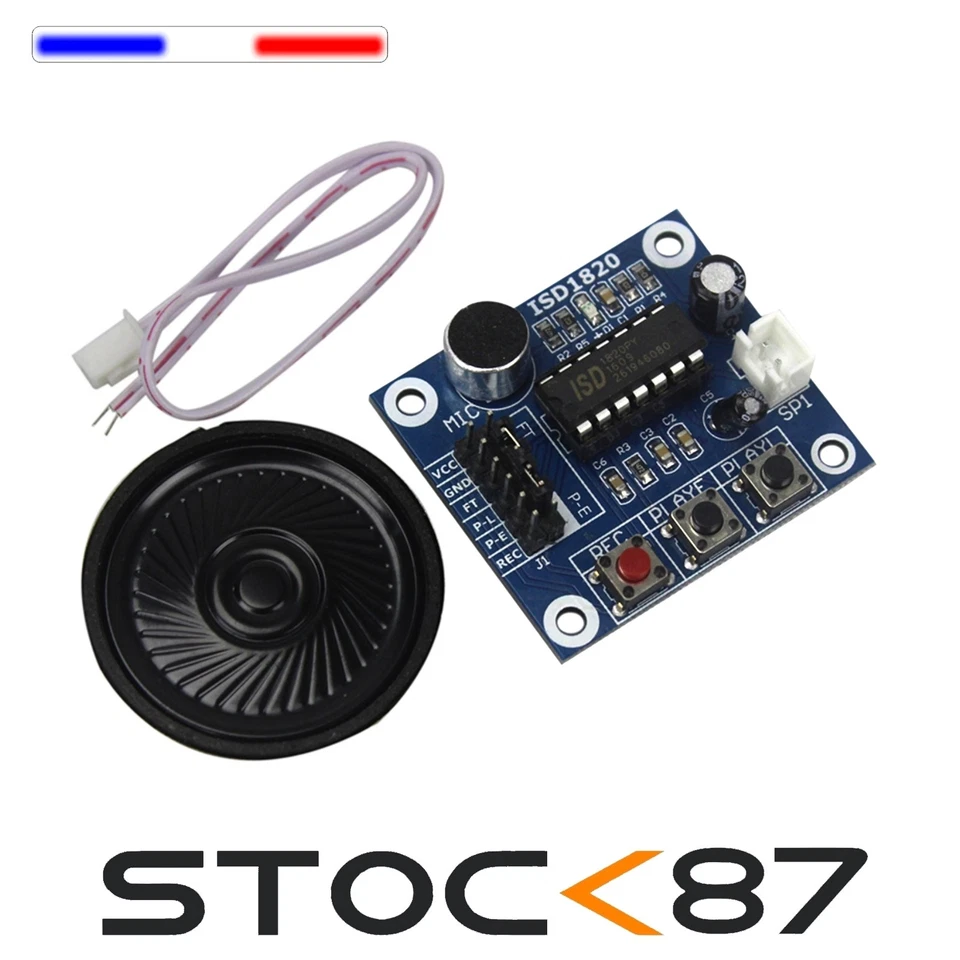 5222# Module ISD1820 son, lecture, enregistrement+haut parleur- Recording module