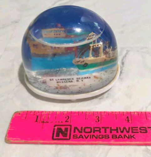 St Lawrence Seaway Massena NY Souvenir Plastic Snow Globe Dome Hong Kong - Picture 6 of 8