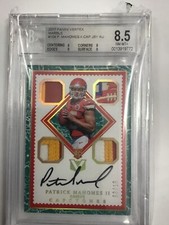 2017 Panini Vertex PATRICK MAHOMES #3/10 Marble Rookie Patch Auto BGS 8.5/9