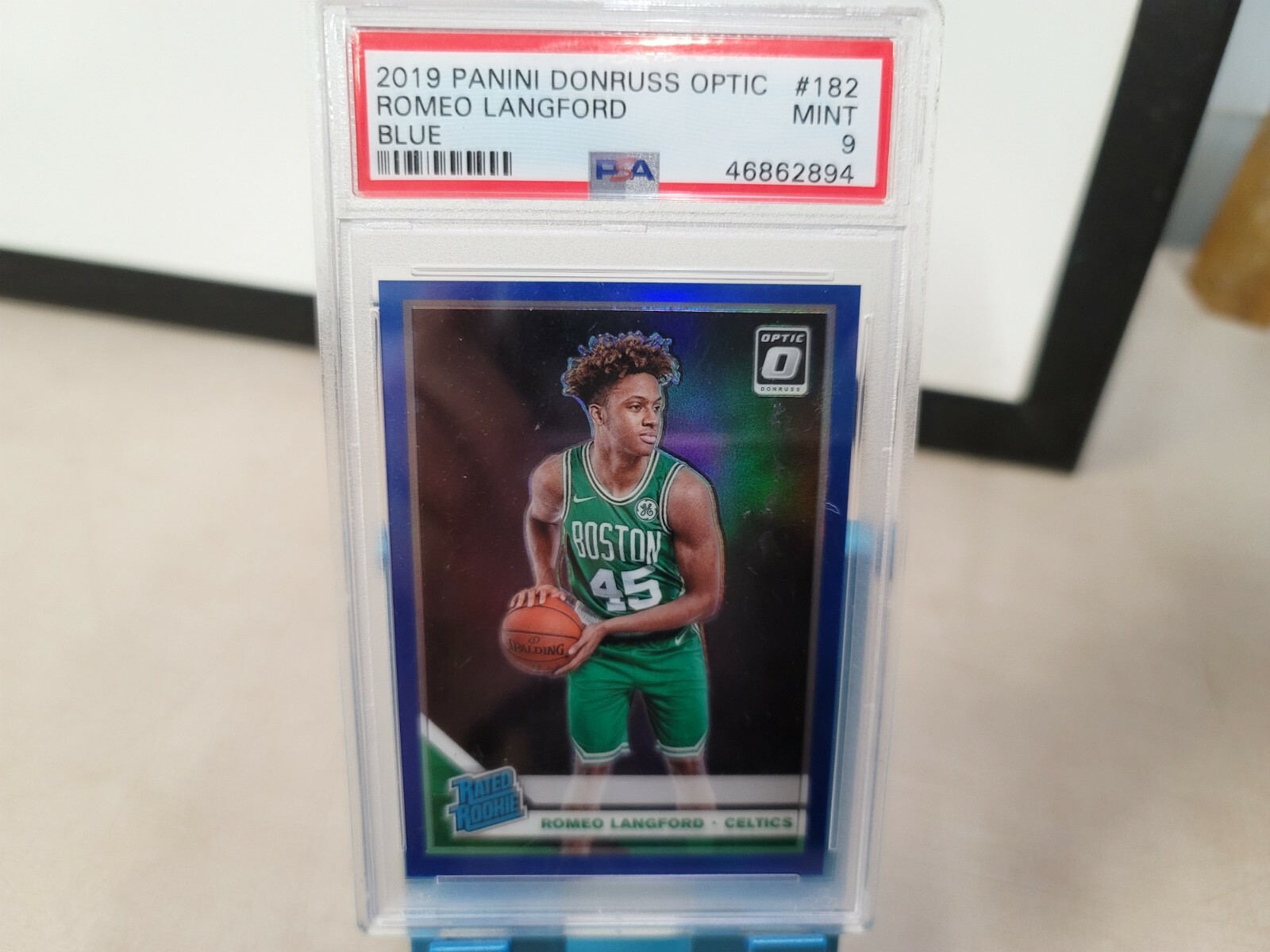 2019 Panini Donruss Optic #182 Romeo Langford Blue Prizm /59 PSA MINT 9 T3371