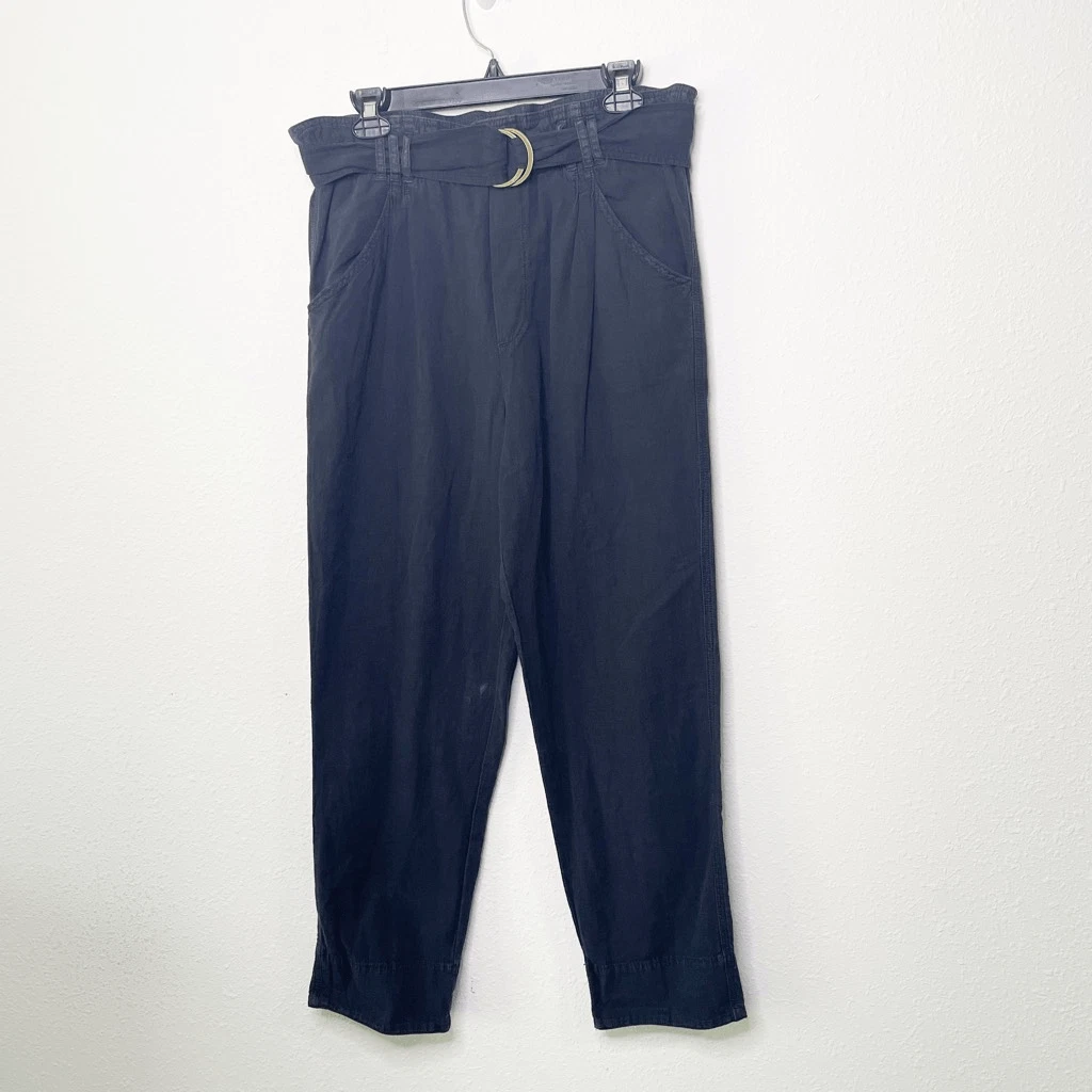 Womens black deals paperbag pants