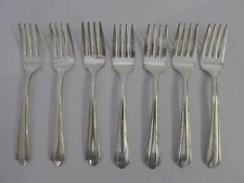 Set of 7 Monarch Plate by National Silver Co. Salad Forks