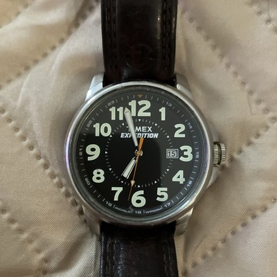 Timex   Expedition  Field Metal Elevated Brown Leather Strap Watch ( T 44921 WF