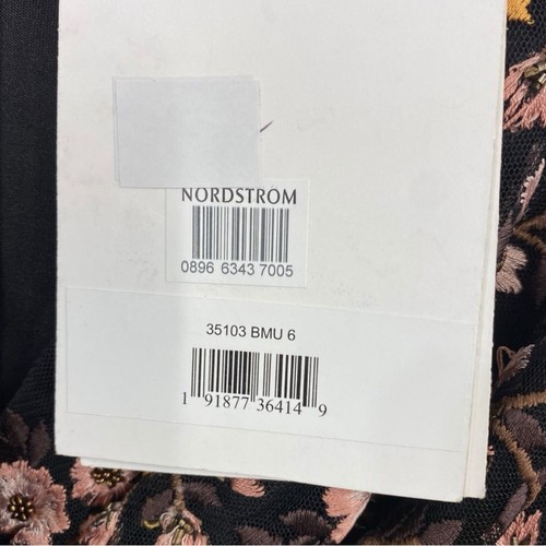Mac Duggal Neu mit Etikett schwarz bunt Blumen bestickt A-Linie Cocktailkleid Größe 6 - Bild 9 von 13