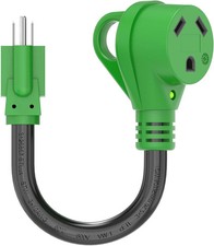 RVGUARD 30 Amp to 110 Volt RV Adapter Cord 12 Inch, NEMA 5-15P to NEMA TT-30R El