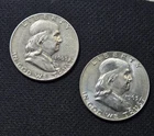 Benjamin Franklin Silver Half Dollars Lot Of (2)..F1