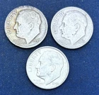 1946, 1946-D, 1946-S  Roosevelt Silver Dimes , 3 coin lot  -  46S is very nice