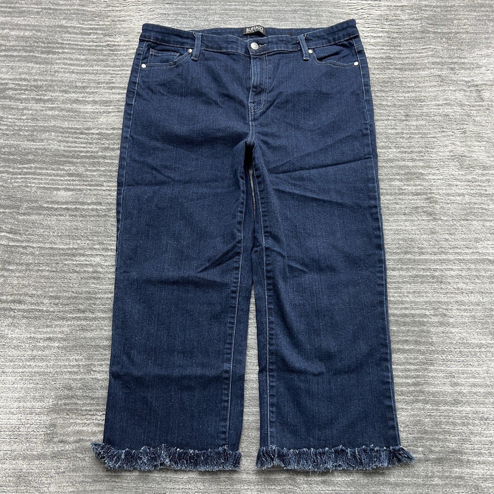 Buffalo David Bitton Jeans Sz 14/34 Womens Alyssa High Rise Straight Capri Denim
