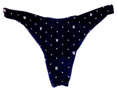 large - NWT Victoria's Secret thong panty white dots letters (d163)