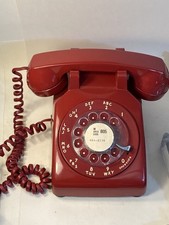 Vintage RED ROTARY Bell Western Electric 500 Dial Telephone Very Clean