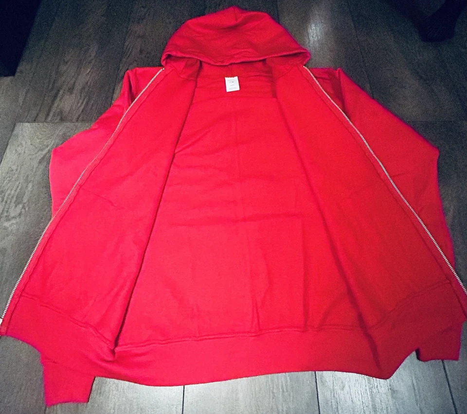Chaqueta Hanes EcoSmart roja cremallera completa con capucha 2 bolsillos para mujer talla pequeña” Foto 3 de 4