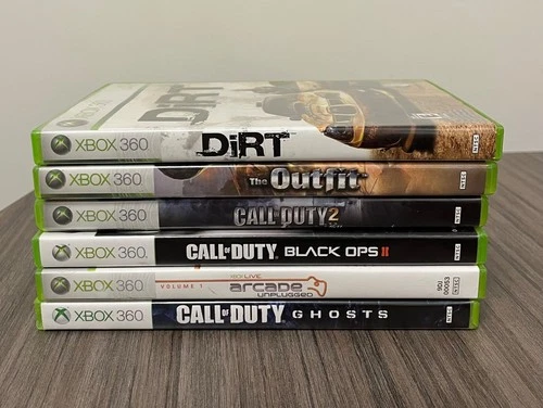 Xbox 360 Bundle 6 Games – Call of Duty Black Ops II, Ghosts, Dirt, The Outfit +