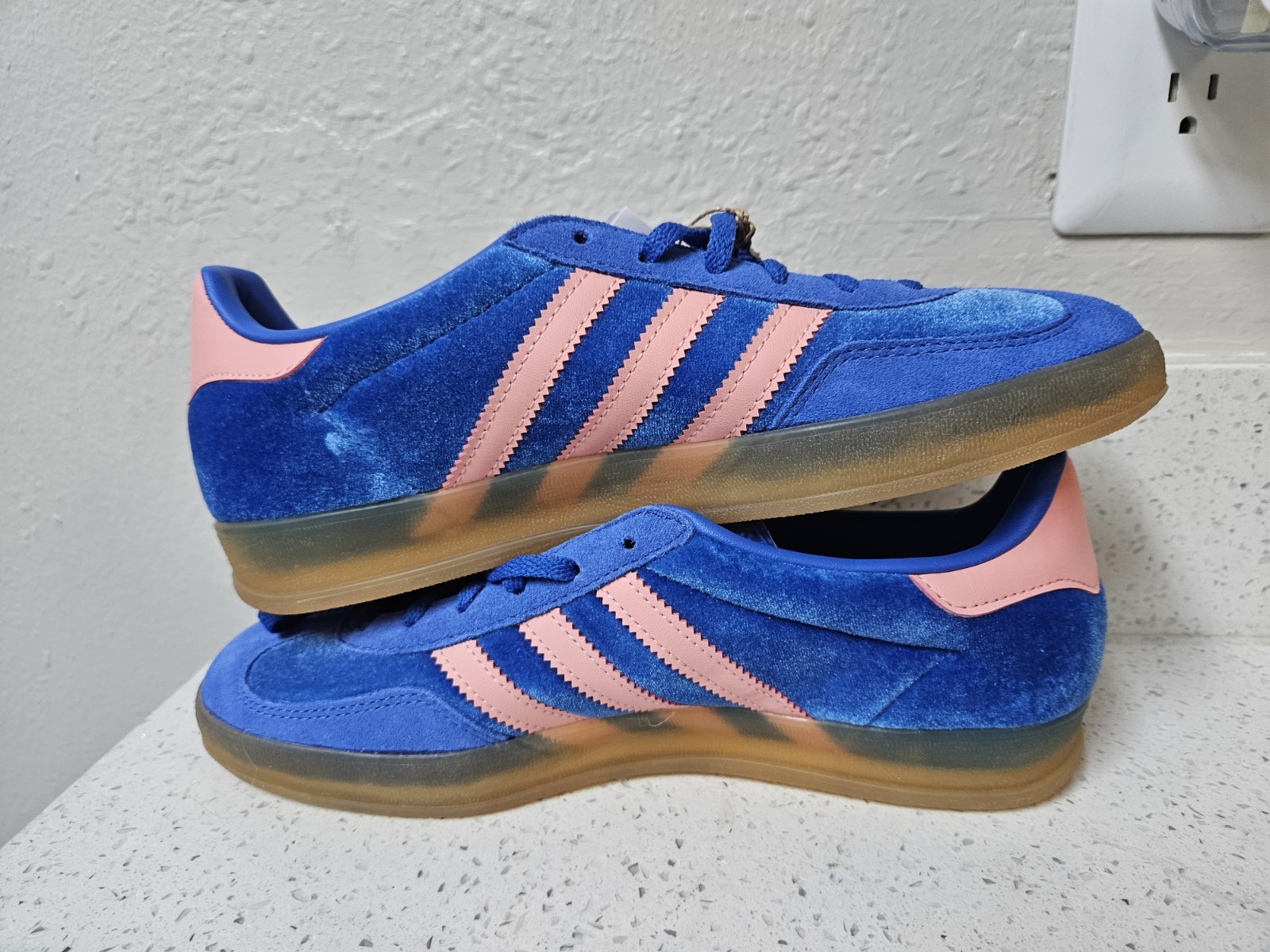 Adidas Gazelle Indoor 'Blue Semi Pink Velvet' Women's  - IG6785 Size 7.5 thumbnail 11