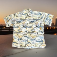 Vintage Pierre Cardin Hawaiian Shirt Men  s XL Cotton Cocktails Beach Pool Casual