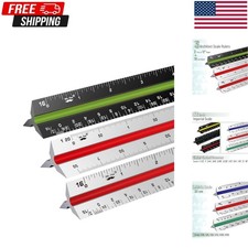 Architectural 12 Inch Engineer Drafting Ruler Set - Imperial Metric Scale f...