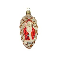 Haberland Christbaumschmuck,-Kugel - Zapfen Mit Weihnachtsmann Rot 10 Cm