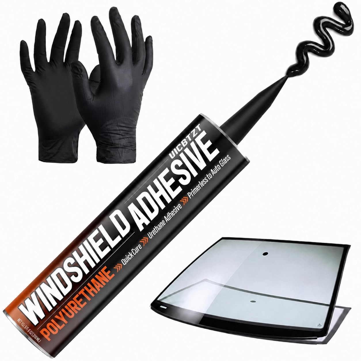 Urethane Windshield Adhesive, Fast Curing & Ultra-Bond 1 pack, black