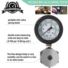 66834 Universal Mini Valve Spring Pressure Tester Gauge, 0-700 PSI, 0-50 kg/cm2