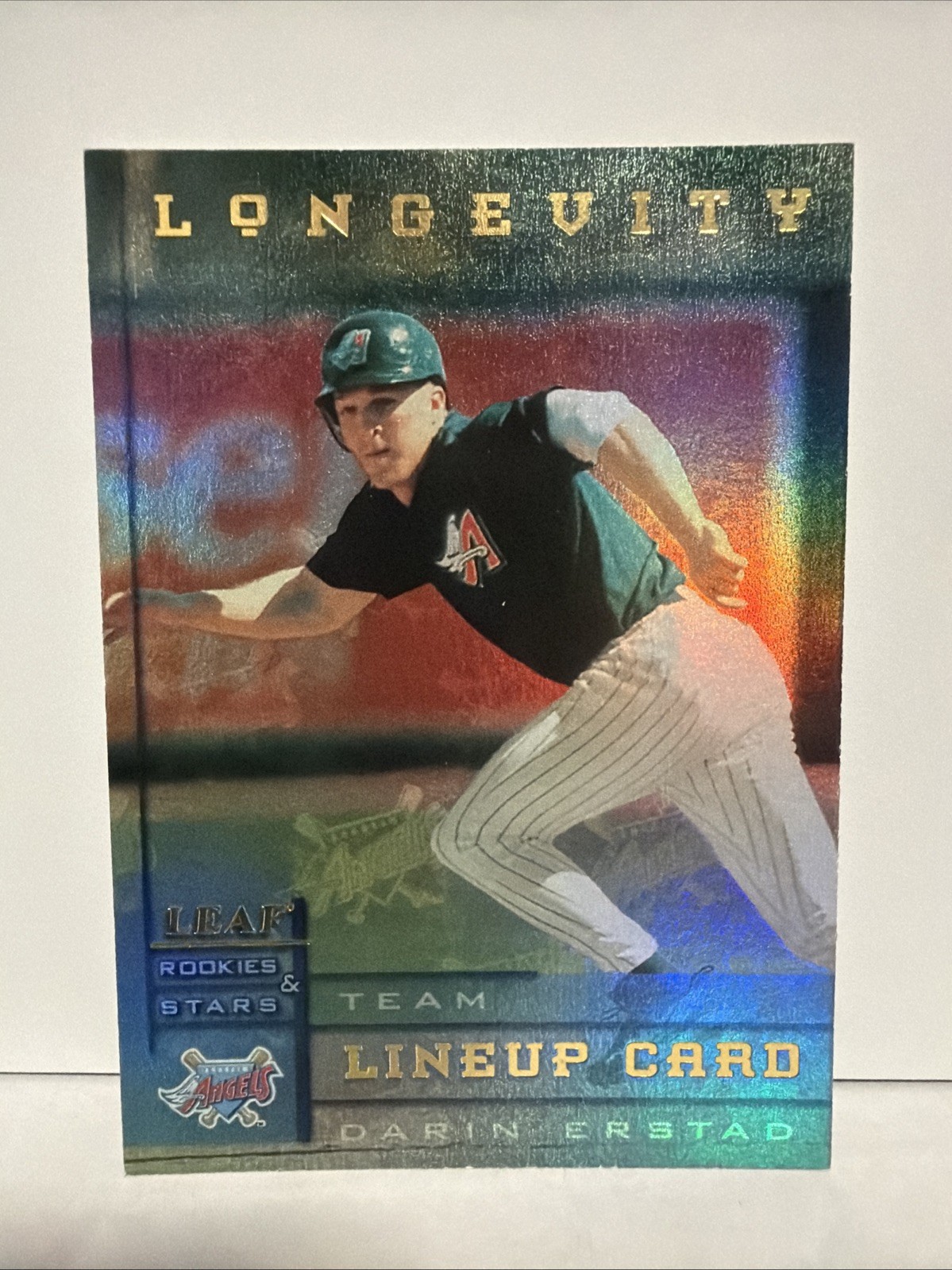 1998 LEAF ROOKIES & STARS LONGEVITY 181 Angles Team Card Darin Erstad 1/50
