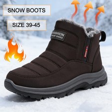 Winter Short Snow Boots Plush Warm Ankle Boots Leisure Anti Slip Black Brown US
