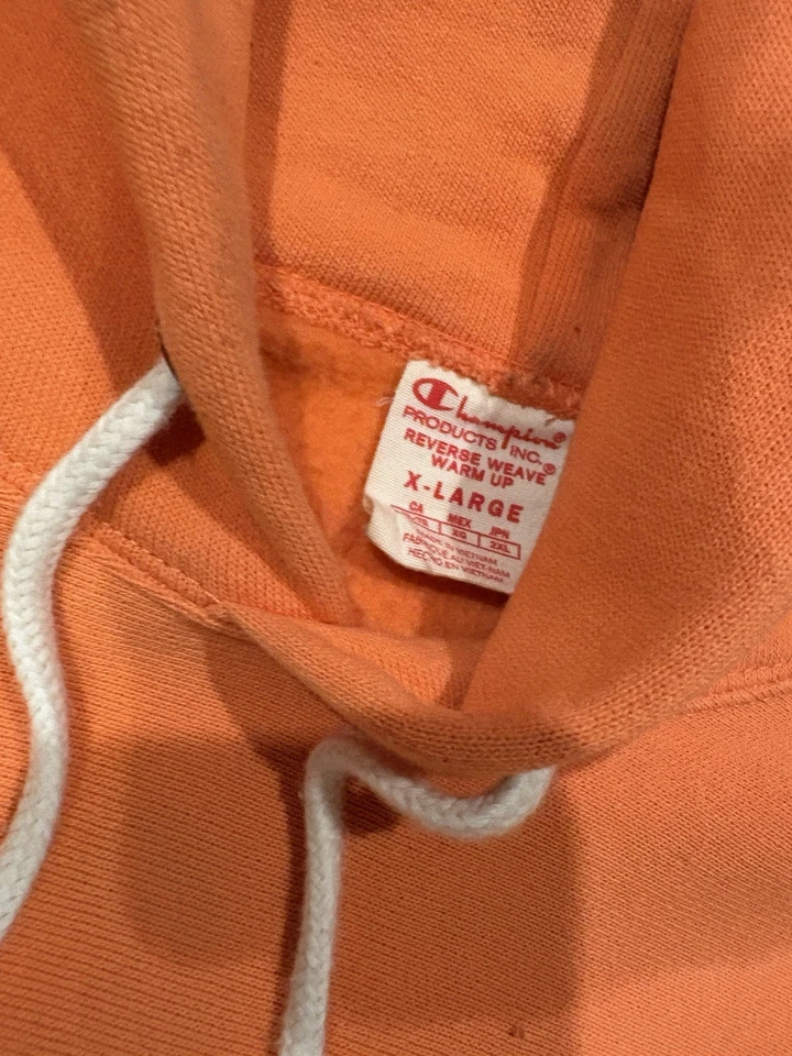 1970’s Champion Sweater Men Large Adult Peach Hoodie Vintage  Reverse Weave - Image 3 of 4