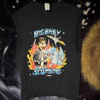 Big Baby Scumbag Blue Eyes White Dragon Cutoff Sleeveless Tee Shirt Medium M