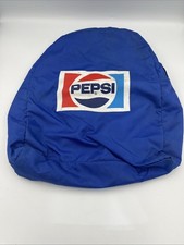 Vintage 1970s 80s Pepsi Cola Blue Nylon Backpack Bag Promo Advertising 14”x12”