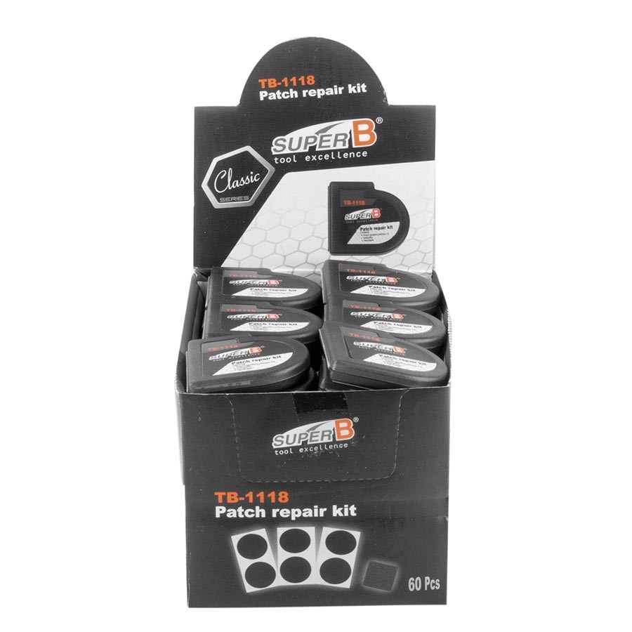 Super-B TB-1118 Glueless Bicycle Tube Patch Kit - 60 Pack Self-Adhesive 24990₽