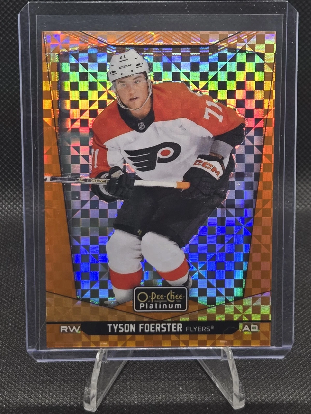 2024-25 O-Pee-Chee Platinum Orange Checkers #86 TYSON FOERSTER 14/25 Flyers