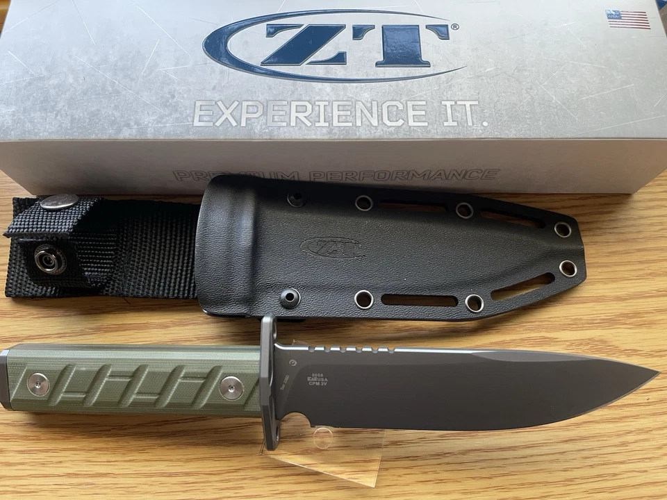 Cuchillos de tolerancia cero ZT 0006 cuchillo de hoja fija OD verde G10 CPM-3V acero Foto 4 de 4