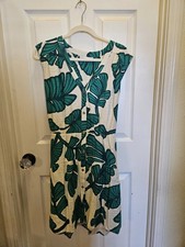  Nine West Women Tropical Leaf Print Sleeveless Dress Size XL Resort Beach 