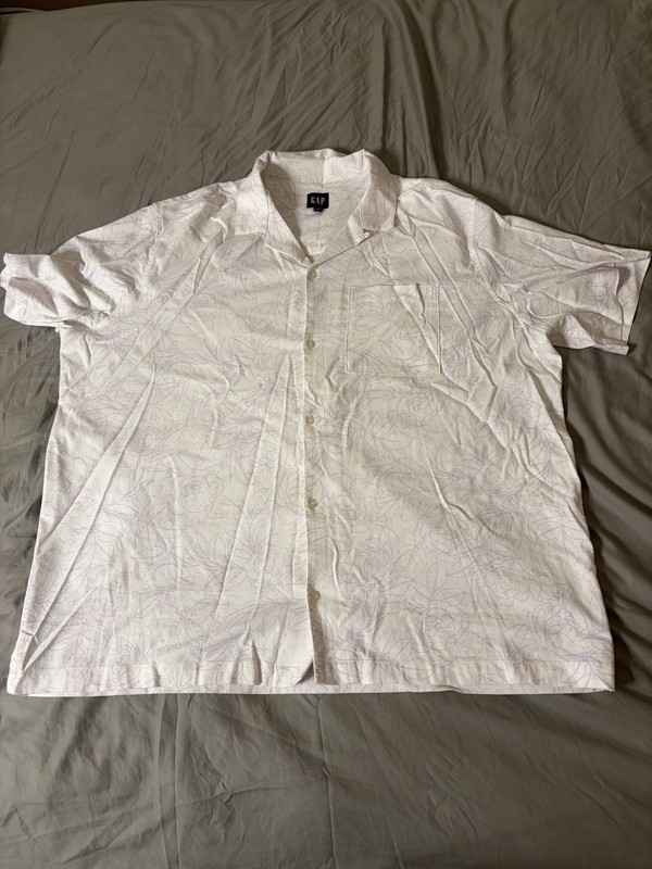 men's gap short sleeve casual dress shirt floral