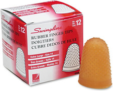 Rubber Finger Tips, Finger Cots, Extra Large - Size 14, Amber, Finger Protector