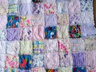 Handmade Machine Stitched Throw Size Rag Quilt  36x40" Butterflies and Ladybugs — photo 2