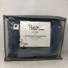 Bare Home Reversible Comforter Queen Dark Blue Ultra Soft Down Alternative