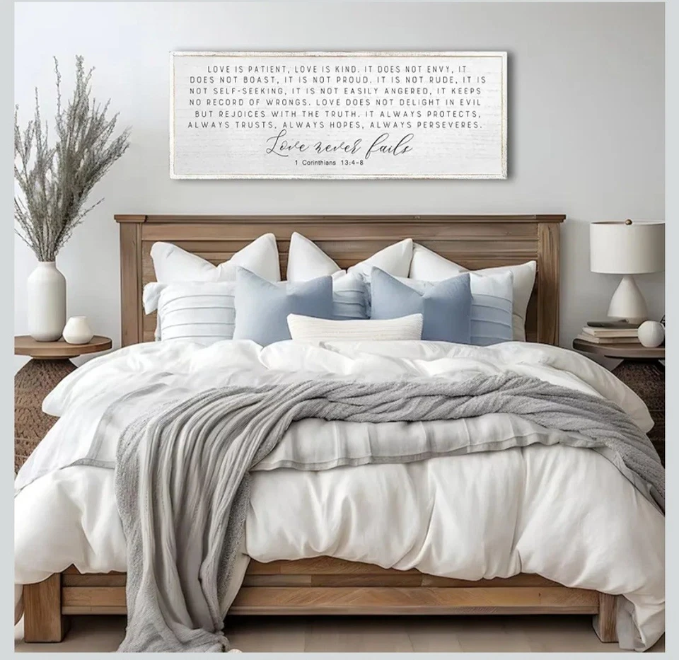 Love is Patient Love is Kind настенный декор 32 «X12» большой стих из Библии цитата 1... - Изображение 3 из 4