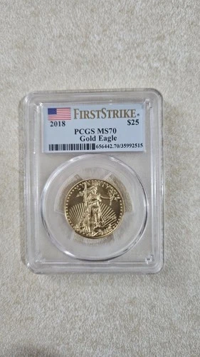 2018 $25 GOLD AMERICAN EAGLE PCGS MS 70 FIRST STRIKE COIN