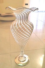 Italian Blown Glass Vase and Silver, Blown Glass Vase ACCA Modernariato