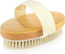 Dry Brushing Body Brush, Natural Bristle Dry Skin Exfoliating Brush Body Scrub