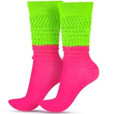 Geyoga Neon Slouch Socks,80s 90s Neon Women's Leg Warmers Extra Rose,neon Green