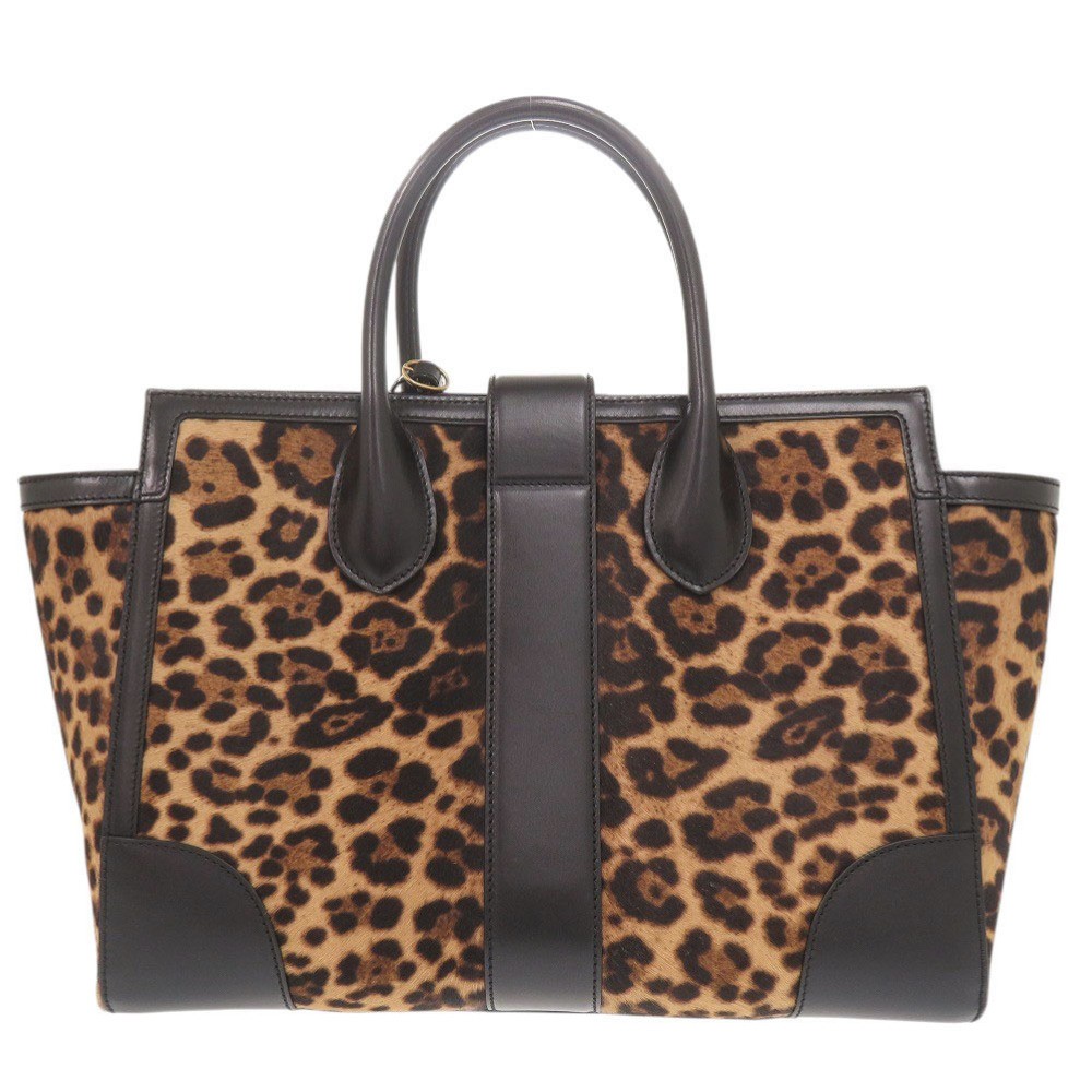 AUTHENTIC GUCCI 323652 Leopard pattern Hand Bag B… - image 2